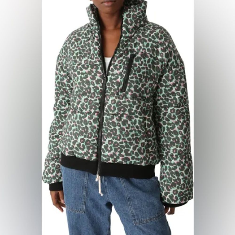 Electric & Rose Electric Leopard Puffer Coat NWT